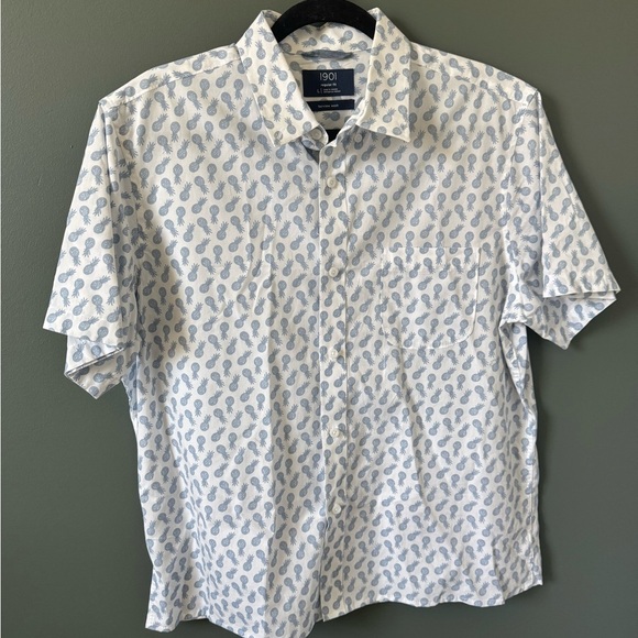 1901 Regular Fit Fairview Wash Men's Pineapple Button Down - Picture 1 of 4
